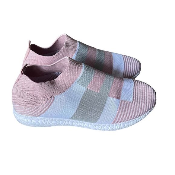 Women Walking Lightweight Tennis Fabric Breathable Mesh Slip On Sock Shoes 9,5 - Picture 3 of 5